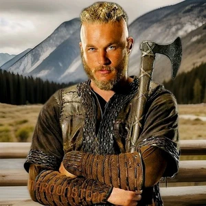 Custom Handmade RAGNAR VIKING AXE Carbon Steel Hand Forged Battle Beard W Sheath - Picture 1 of 6