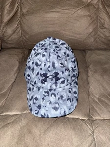 Under Armour Youth Girls Blue Leopard Hat Cap UA Free Fit Elastic Strap - Picture 1 of 5