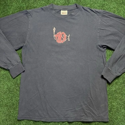 复古 Phish 长袖 T 恤 尺寸 Med(20x27) 海军蓝 1999 年冬季巡回演出 Pollock — 第 1/4 张图片