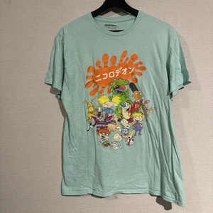 Nickelodeon Japan Retro Characters T-Shirt Teal Size L - Picture 1 of 9