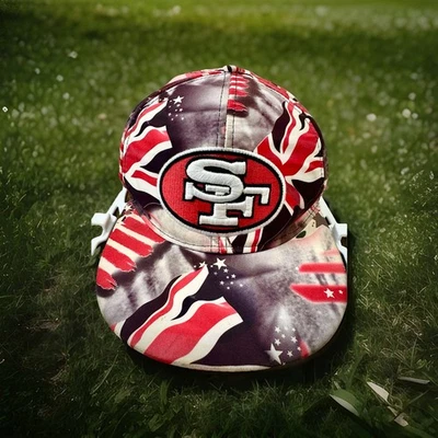 Raro NFL Colección Años 90 - San Francisco SF 49ers Snapback Sombrero Bandera EE. UU. Foto 1 de 4