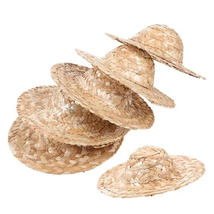  6 cappelli di paglia in miniatura: mini cappellini intrecciati a mano, cappelli - Foto 1 di 12