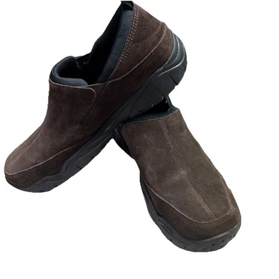 Crocs Swiftwater Zapatos Para Hombre Talla 12 Marrón Gamuza Cuero Mocasín Sin Cordones Foto 1 de 4