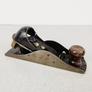 Vintage Stanley No. 220 Wood Plane USA Smooth Bottom Adjustable Cutter Block 7" - Picture 1 of 15