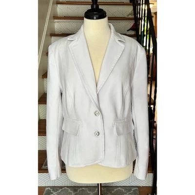 New York & Company 7th Avenue Design Women’s Structured White Blazer Size 14 - Image 1 of 4
