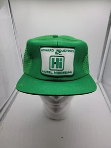 Vintage Howard Industries Trucker Hat Snapback Cap Patch Mesh Green Mississippi - Picture 1 of 5