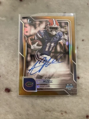 2025 Bowman Chrome U Aidan Mizell 1st Auto Florida Gators #/50 TRUE Gold RC - Image 1 of 2