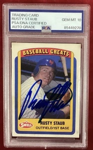 Rusty Staub Signed 1990 Swell #91 Baseball Card Mets Autograph PSA/DNA Gem 10 - Picture 1 of 3