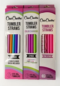 đź’§New 3 Packs CharCharms Variety Color Straws For 30oz Tumbler 18 Straws - Picture 1 of 1
