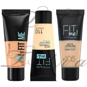 Maybelline Fit Me Matte & Poreless With Clay Foundation 30ml - Various Shades - Picture 1 of 39