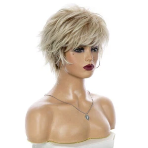 Ladies Wig Natural Short Straight Curly Wavy Hair Wigs Women Full Wig - Picture 1 of 31