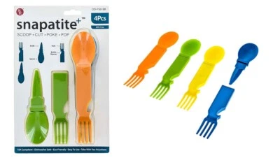 2pc 3-in-1 Compact Spoon Knife Fork Utensil Cutlery Combo Camping Hiking Outdoor - Image 1 of 4