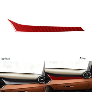 Red Carbon Fiber Copilot Dashboard Panel Cover Trim For Alfa Romeo Giulia 17-19 - Picture 1 of 11