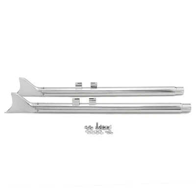 Chrome 39" Fishtail Slip on Exhaust Pipes for Harley Electra Glide Touring 95-16 - Image 1 of 4