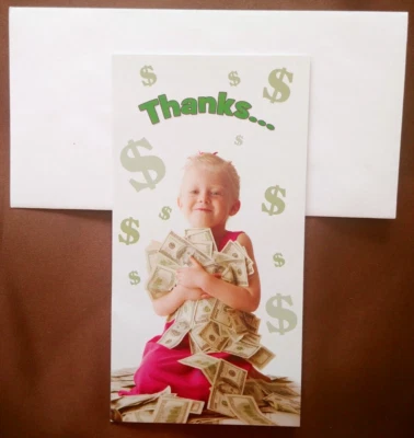 "Dolla Bills' Y'All", (1) Leanin' Tree Thank You Card, New With (1) Envelope - Image 1 of 4