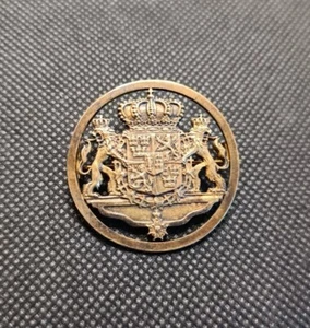 Swedish Coat Of Arms Brooch Pin Silver 800 1959 Hallmark Vintage - Picture 1 of 6