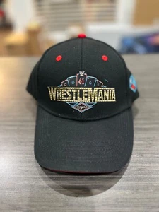 Men's Black WrestleMania 41 Logo Adjustable Hat Adjustable Hat Cap - Las Vegas - Picture 1 of 5