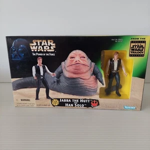 Star Wars JABBA THE HUTT HAN SOLO Power of the Force 1996 Action Figures IN BOX - Picture 1 of 11