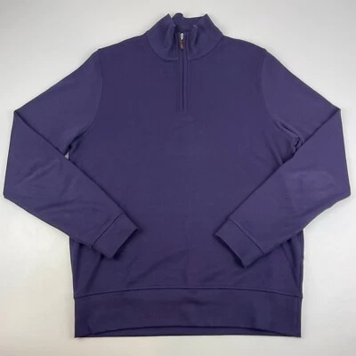 Robert Talbott Carmel Mens Size M 1/4 Zip Sweatshirt Pullover Indigo - Image 1 of 4