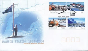 AAT 2004 - 50th Anniversary, Mawson Station (1954-2004) - Set of 4 - FDC - Picture 1 of 1
