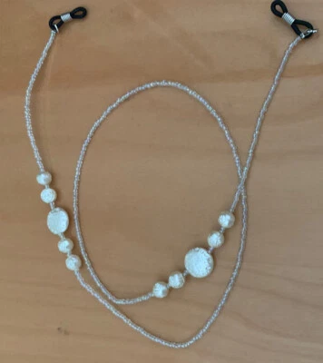 Crema Perla Cuentas Gafas de Sol Cordón Cadena Soporte Cordón Collar Foto 1 de 4