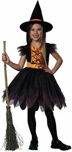 Trick or Treat Cute Witch Black Orange Fancy Dress Up Halloween Child Costume - Picture 1 of 6