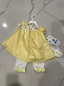Rare Editions Girl’s 2 Piece Set Plus 1 Accessory 3T 24M Yellow - Picture 1 of 16