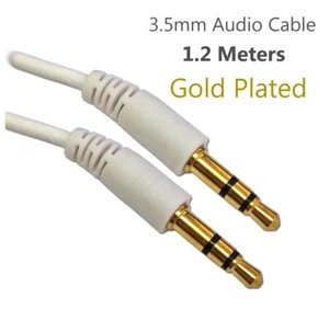 Gold Plated 3.5mm Stereo Audio Cable M/M Cord For Samsung Galaxy S6 /Edge /Edge+ - Imagen 1 de 3