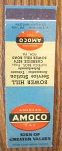 BOWER HILL AMOCO GASOLINERA MATCHBOOK CUBIERTA: PITTSBURGH, PENNSYLVANIA -E1 - Imagen 1 de 2