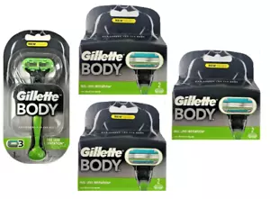 Gillette Body Razor Handle + 7 Gillette Body Powerglide Cartridges - Picture 1 of 1