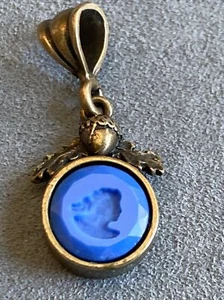 Vintage Extasia blaue Kamee Anhänger - Bild 1 von 5
