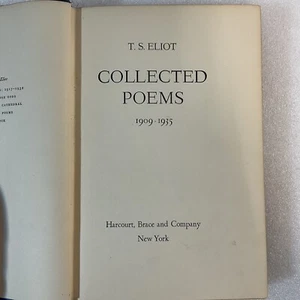 TS Elliot Collected Poems 1909-1935 Harcourt, Brace & Company 1936 GnuReads - Imagen 1 de 18