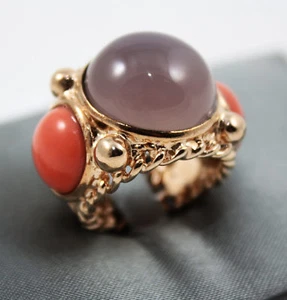 Anello Vanto Gioielli in argento rosè 925 con corallo e ametista ref. AN3030AG - Picture 1 of 2