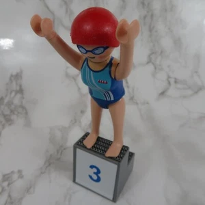 Playmobil Figure Female Competitive Swimmer and Starter Block - 5198 Complete - Picture 1 of 3