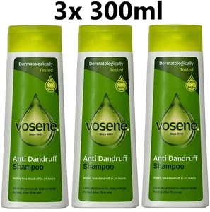 Vosene Anti-Dandruff Shampoo 300ml Original Medicated Itchy Scalp Pack of 3 - Picture 1 of 9