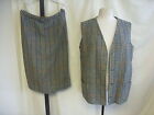 Ladies Waistcoat & Skirt Set bust 40" waist 32" lined pure wool tartan 0007