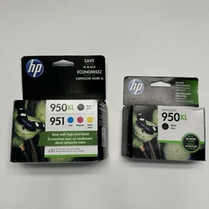 GENUINE HP 950XL Black & 951 Tri-Color Ink-5 Cartridges-Factory Seal (2019/2018) - Picture 1 of 8