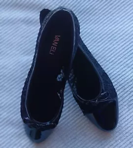 Vaneli Womens Caddie black Lace Size 9.5 M Ballerina flats - Picture 1 of 8