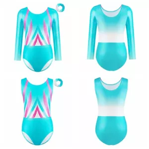 Kinder Mädchen Unitard Mit Stirnband Sport Strampler Team Trikot Und Haarband - Bild 1 von 32
