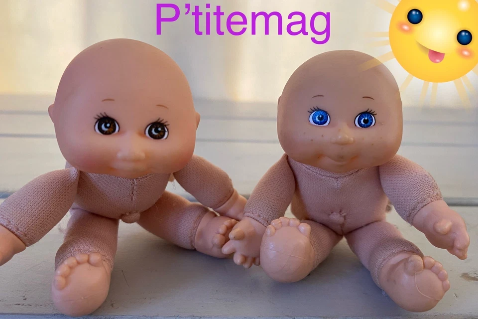 Lot 2 Anciennes poupées Patouf  Cabbage patch Kids Mattel 1996.  11 cm - Photo 1/4