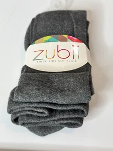 Zubi Knit Tights Girls Size 8 Gray Footed 1 Pair Pattered - Picture 1 of 3