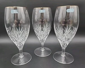 3- Mikasa Orion Crystal Footed Ice Tea Glasses, 7. 7/8" Tall, 14 oz, - Picture 1 of 19