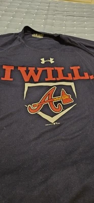 Under Armour HeatGear Atlanta Braves MLB Baseball T Shirt Blue Mens Size Large L - Image 1 of 4