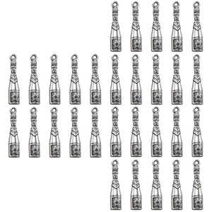 Set of 3 Wine Bottle Pendant Ornaments Key Jewelry Making Pendants - Picture 1 of 8