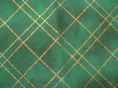 Tela verde jaspeada de 1 yarda con líneas doradas delgadas acolchado artesanías accesorios vacaciones Foto 1 de 3