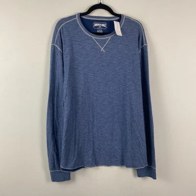 American Eagle Blue Crew Neck Heavyweight Shirt Mens XL Long Sleeve - Image 1 of 4