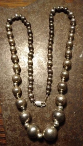 Collar de Plata de Ley Graduada Bola Cuentas Cadena Collar 18" De Colección Clásico 925 - Imagen 1 de 16