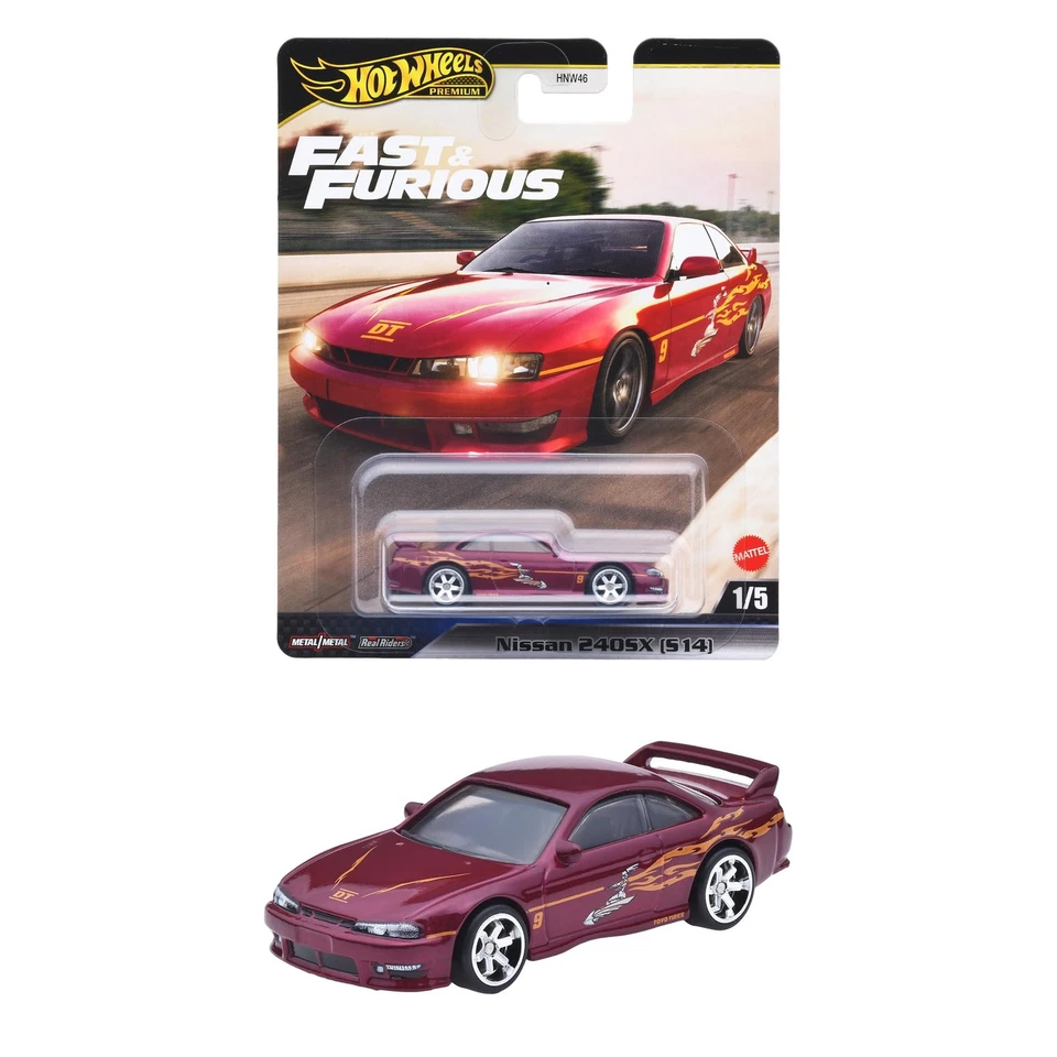 Hot Wheels Fast & Furious Nissan 240sx S14 Rosso Giocattolo Mini Auto - Immagine 1 di 4