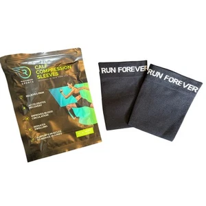 NEW Run Forever Black Calf Compression Sleeves 20-30MMHG SZ L - Picture 1 of 2