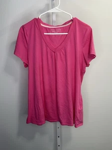 Nautica Sleepwear Women's Pink Short Sleeve Pajama Top, Size XL. 2H - Picture 1 of 7